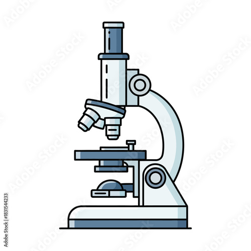 Illustration of a microscopic instrument for scientific laboratory research exploration