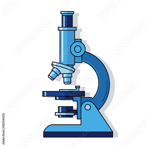 Precision Instrument: A detailed vector illustration of a microscope used in scientific research