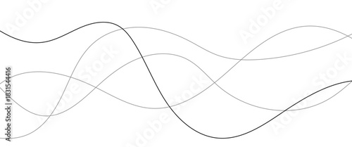 Abstract wavy black and white curved lines.