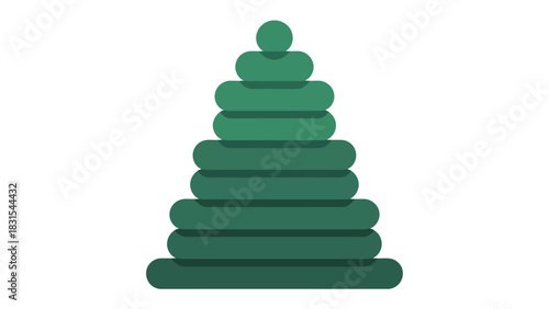 Playful Stacking Rings: A vibrant green stacking ring toy, a classic symbol of early childhood development, promoting hand-eye coordination and shape recognition.