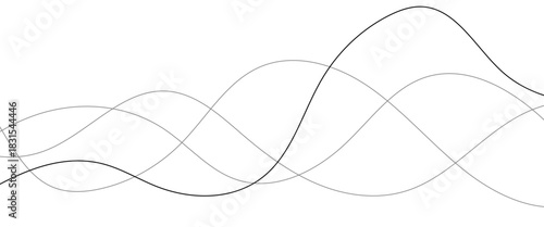Abstract wavy black and white curved lines.