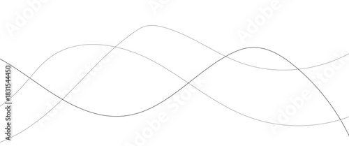 Technology abstract lines on white background. Undulate Grey Wave Swirl, frequency sound wave, twisted curve lines with blend effect