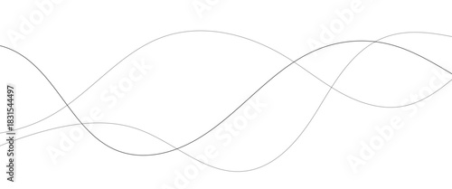 Technology abstract lines on white background. Undulate Grey Wave Swirl, frequency sound wave, twisted curve lines with blend effect