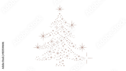 Celestial Christmas: A shimmering constellation of stars forms a festive Christmas tree, radiating an aura of holiday magic and joy.