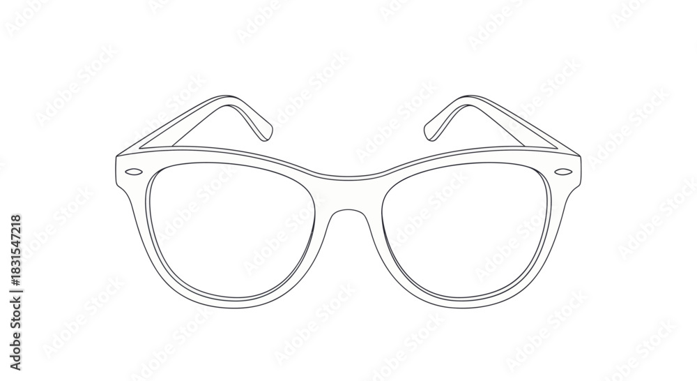 Fototapeta premium Minimalistic line drawing of fashionable sunglasses with a sleek design