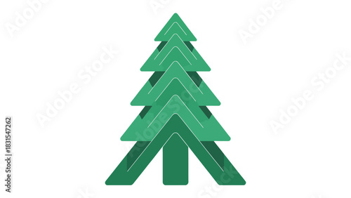 Geometric Evergreen: A stylized, graphic representation of a coniferous tree, showcasing clean lines and a modern aesthetic, perfect for conveying a sense of nature's simplicity.