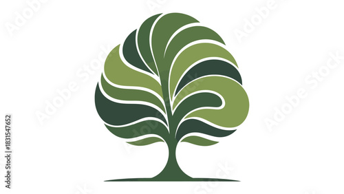 Ethereal Tree Emblem: A stylized, vibrant tree symbol, its intricate design conveying growth and ecological harmony, standing as a testament to nature's enduring elegance.