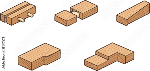 Wood joinery blocks set