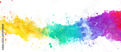 Vibrant Rainbow Watercolor Splash Background