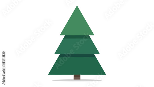 Evergreen Simplicity: A minimalistic, evergreen tree, its triangular form and rich green hue evoking a sense of calm and natural beauty.