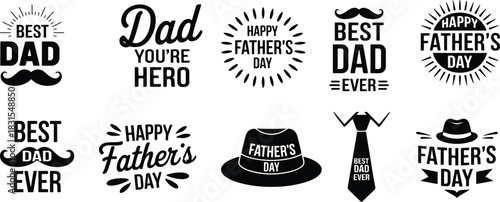 Father's Day black and white graphic collection fathers day
