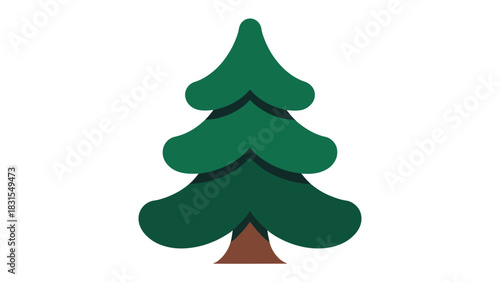 Evergreen Essence: A stylized, vibrant illustration of a majestic evergreen tree, symbolizing growth, resilience, and the enduring beauty of the natural world.