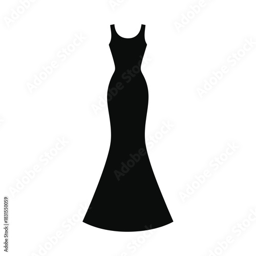 Elegant black evening gown silhouette