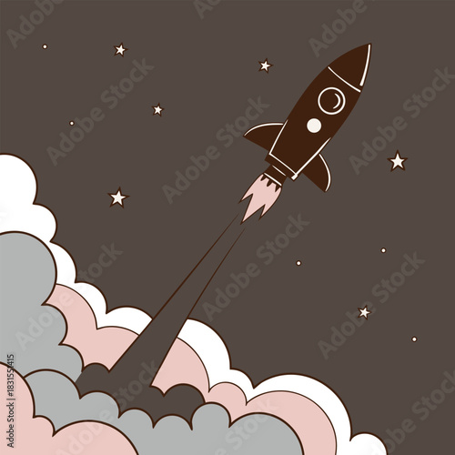 Soft Launch Aesthetics – Minimalist Rocket Design