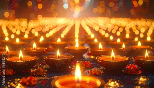 Burning candles glow in the dark church, casting a warm light and flame for Christmas celebration