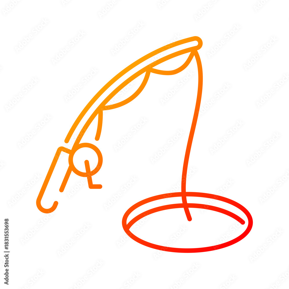 Obraz premium Ice fishing icon. winter, ice, fishing, snow, nature, lake, cold, frozen, hole, rod. Vector Icon Illustration