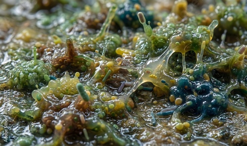 Wallpaper Mural Macro texture of green and brown organic slime or moss suitable for biology themes and grunge nature backgrounds with high detail and wet surface. Torontodigital.ca