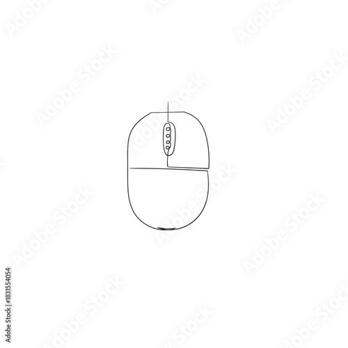 hand drawing doodle computer mouse illustration contour line minimalism symbol