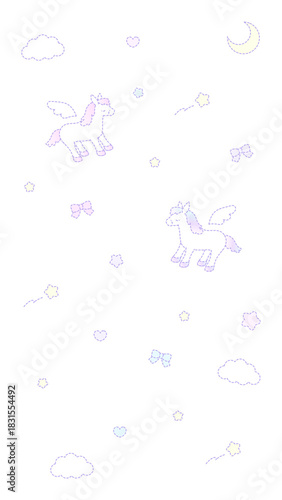 16:9 ファンシードリームホースのソーダポップ壁紙⭐︎PNG