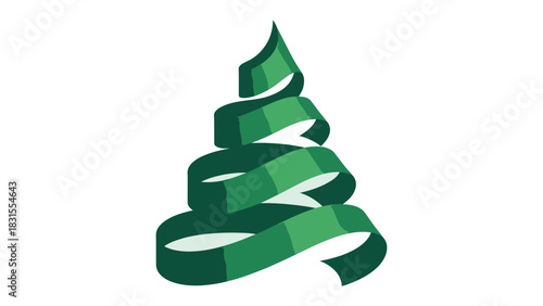 Abstract Christmas tree design: An artistic depiction of a stylized evergreen tree, a contemporary design for festive season.