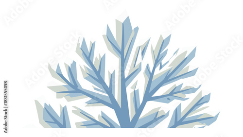 Frozen Elegance: An abstract illustration of a delicate snowflake, rendered with geometric precision and soft shadows, embodying the serene beauty of winter's embrace.