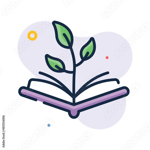 Take your hands on this amazing flat outline icon of ecology book