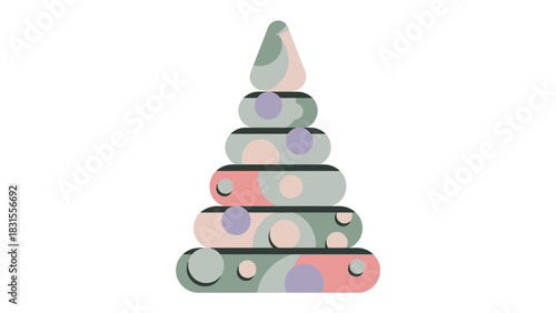 Toy Stack: A colorful and playful illustration of a stacking toy, each element designed with a smooth and simple aesthetic, perfect for children.