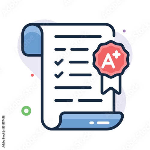 Take your hands on this amazing flat outline style icon of exam result