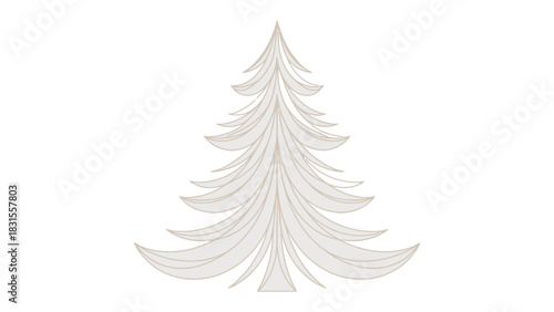 Serene Silhouette: A delicate evergreen tree illustration, radiating tranquility and the simplistic beauty of nature.