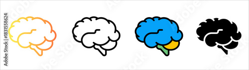 Human Brain Icon Vector Illustration