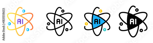 AI Atomic Technology Concept Logo