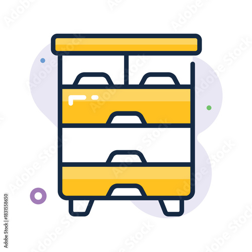 Creatively crafted amazing flat outline style icon of filing cabinet