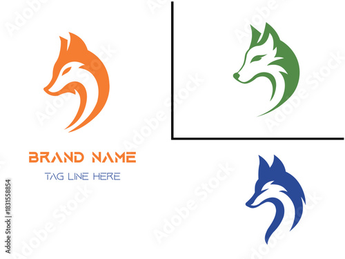 fox head vector for brand