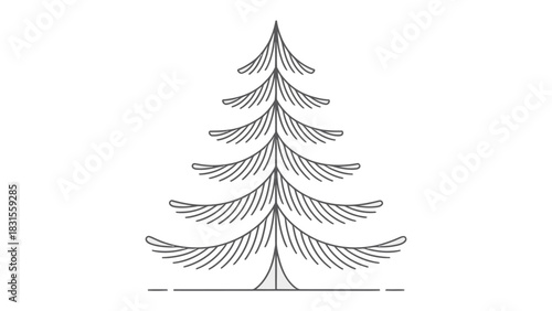 Evergreen Tree Illustration: A stylized illustration of an evergreen tree stands tall and proud, showcasing the simplicity of nature.