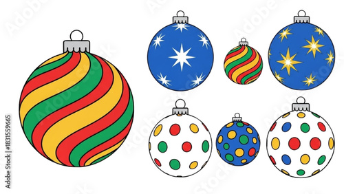 Colorful Christmas Ornaments Festive Holiday Decorations and Designs