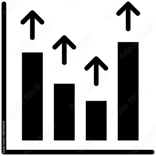 Market increase icon for gross domestic product (GDP), business, website, application, printing, document, poster design, etc