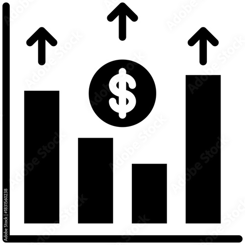 Surplus icon for gross domestic product (GDP), business, website, application, printing, document, poster design, etc