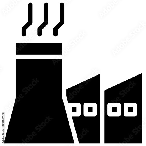 Factory buildings icon for gross domestic product (GDP), business, website, application, printing, document, poster design, etc