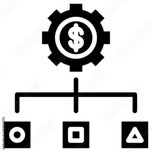 Cost allocation icon for gross domestic product (GDP), business, website, application, printing, document, poster design, etc