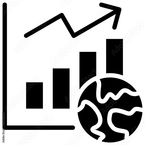 Market growth icon for gross domestic product (GDP), business, website, application, printing, document, poster design, etc
