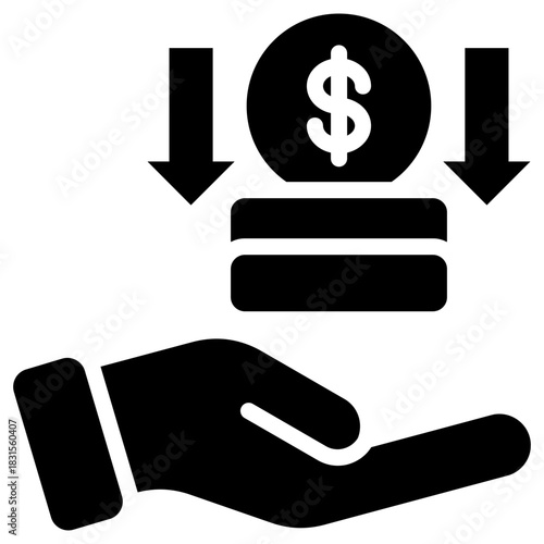 Low income icon for gross domestic product (GDP), business, website, application, printing, document, poster design, etc