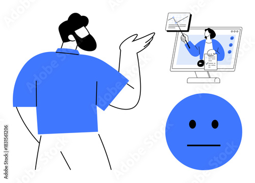 Video conferencing concept. Video conferencing connecting people for remote communication and data sharing. Video conferencing supports remote education, teamwork, business, and presentations