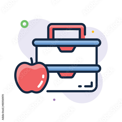 Get this amazing flat outline style icon of lunch box, tiffin box