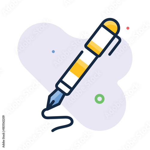 An elegant fountain pen representing writing, note taking, and study work