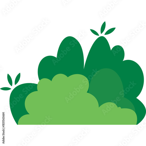 Cartoon Green Bushes Illustration
