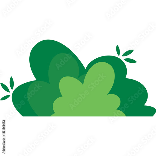 Cartoon Green Bushes Illustration