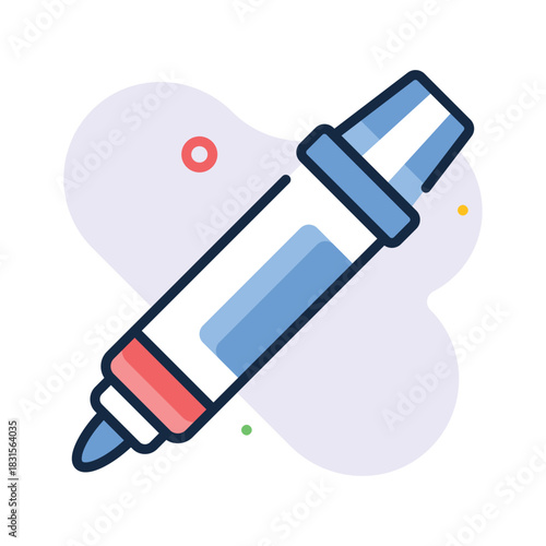 Download this amazing flat outline icon of marker, premium vector