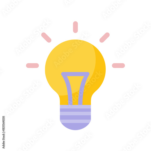 Flat design icon of a lightbulb representing an idea