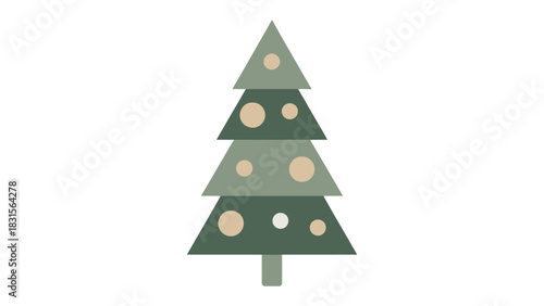 Festive Silhouette: A charming, stylized illustration of a decorated Christmas tree. Its geometric design radiates holiday cheer and simple elegance.