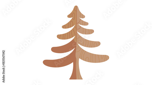 Minimalist Pine Tree: A clean, minimalist illustration of a pine tree in natural tones, evoking a sense of calm and simplicity.